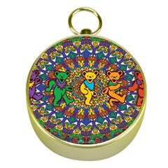 Grateful Dead Pattern Gold Compasses