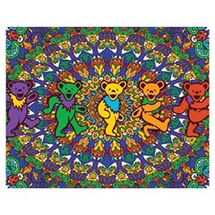 Grateful Dead Pattern Two Sides Premium Plush Fleece Blanket (Medium)