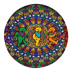 Grateful Dead Pattern Round Glass Fridge Magnet (4 pack)