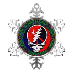 Grateful Dead - Metal Small Snowflake Ornament by Sarkoni