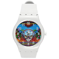 Grateful Dead Wallpapers Round Plastic Sport Watch (M)