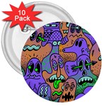 Trippy Aesthetic Halloween 3  Buttons (10 pack)  Front