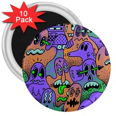 Trippy Aesthetic Halloween 3  Magnets (10 Pack)  by Sarkoni