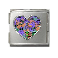 Trippy Aesthetic Halloween Mega Link Heart Italian Charm (18mm) by Sarkoni