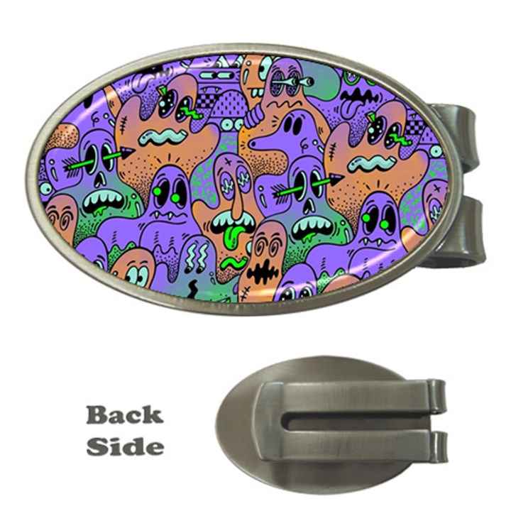 Trippy Aesthetic Halloween Money Clips (Oval) 