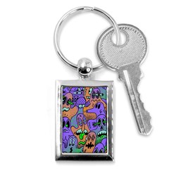 Trippy Aesthetic Halloween Key Chain (rectangle) by Sarkoni