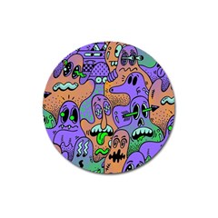 Trippy Aesthetic Halloween Magnet 3  (round) by Sarkoni