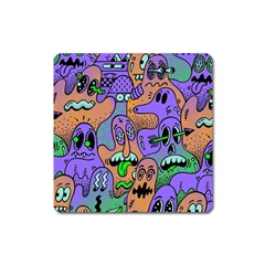 Trippy Aesthetic Halloween Square Magnet by Sarkoni