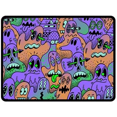 Trippy Aesthetic Halloween Fleece Blanket (large) by Sarkoni