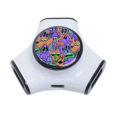 Trippy Aesthetic Halloween 3-port Usb Hub by Sarkoni