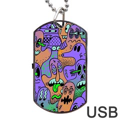 Trippy Aesthetic Halloween Dog Tag Usb Flash (two Sides) by Sarkoni