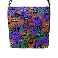 Trippy Aesthetic Halloween Flap Closure Messenger Bag (l) by Sarkoni