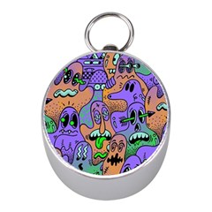 Trippy Aesthetic Halloween Mini Silver Compasses by Sarkoni