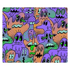 Trippy Aesthetic Halloween Two Sides Premium Plush Fleece Blanket (small) by Sarkoni