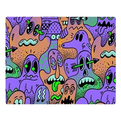 Trippy Aesthetic Halloween Two Sides Premium Plush Fleece Blanket (large) by Sarkoni