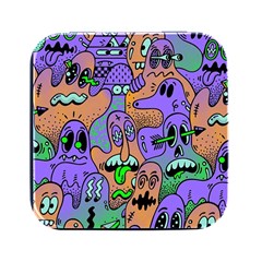 Trippy Aesthetic Halloween Square Metal Box (black)