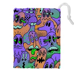 Trippy Aesthetic Halloween Drawstring Pouch (5xl) by Sarkoni