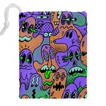 Trippy Aesthetic Halloween Drawstring Pouch (5XL) Back