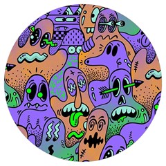 Trippy Aesthetic Halloween Round Trivet by Sarkoni