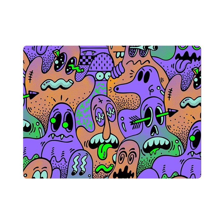 Trippy Aesthetic Halloween Premium Plush Fleece Blanket (Mini)