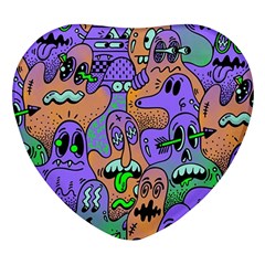 Trippy Aesthetic Halloween Heart Glass Fridge Magnet (4 Pack) by Sarkoni