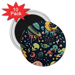 Alien Rocket Space Aesthetic 2 25  Magnets (10 Pack)  by Sarkoni