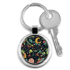 Alien Rocket Space Aesthetic Key Chain (round) by Sarkoni