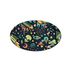 Alien Rocket Space Aesthetic Sticker Oval (100 Pack) by Sarkoni