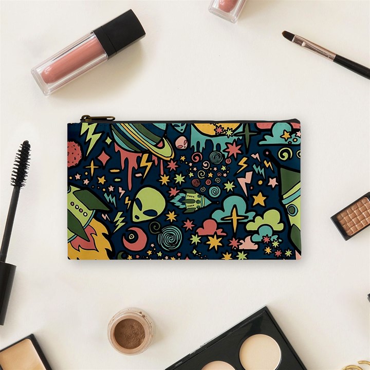 Alien Rocket Space Aesthetic Cosmetic Bag (Small)