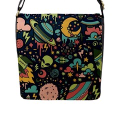 Alien Rocket Space Aesthetic Flap Closure Messenger Bag (l) by Sarkoni