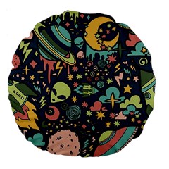 Alien Rocket Space Aesthetic Large 18  Premium Flano Round Cushions by Sarkoni