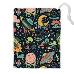 Alien Rocket Space Aesthetic Drawstring Pouch (4xl) by Sarkoni