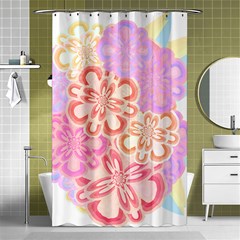 Flower Bouquet T- Shirt Tissue Paper Flower Bouquet T- Shirt Shower Curtain 48  X 72  (small)  by EnriqueJohnson