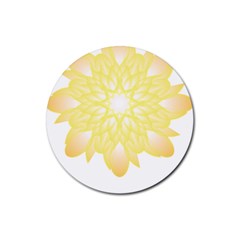 Flower Design T- Shirt Beautiful And Artistic Golden Flower T- Shirt Rubber Coaster (round) by EnriqueJohnson