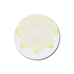 Flower Design T- Shirt Beautiful White And Yellow Artistic Flower T- Shirt Rubber Coaster (round) by EnriqueJohnson