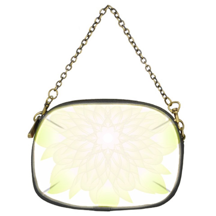 Flower Design T- Shirt Beautiful White And Yellow Artistic Flower T- Shirt Chain Purse (One Side)