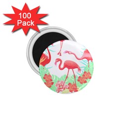 Flower Flamingo T- Shirt Floral Birds Flower Flamingo T- Shirt 1 75  Magnets (100 Pack)  by EnriqueJohnson