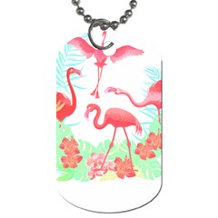 Flower Flamingo T- Shirt Floral Birds Flower Flamingo T- Shirt Dog Tag (one Side) by EnriqueJohnson