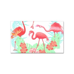 Flower Flamingo T- Shirt Floral Birds Flower Flamingo T- Shirt Sticker Rectangular (10 Pack)