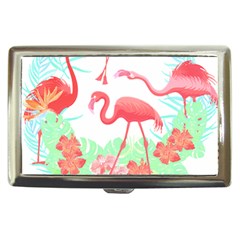 Flower Flamingo T- Shirt Floral Birds Flower Flamingo T- Shirt Cigarette Money Case by EnriqueJohnson