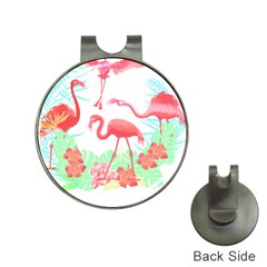 Flower Flamingo T- Shirt Floral Birds Flower Flamingo T- Shirt Hat Clips With Golf Markers by EnriqueJohnson