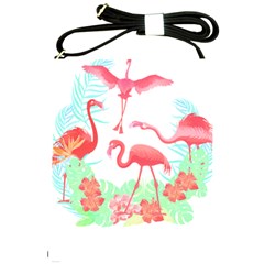 Flower Flamingo T- Shirt Floral Birds Flower Flamingo T- Shirt Shoulder Sling Bag by EnriqueJohnson