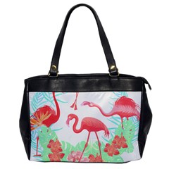 Flower Flamingo T- Shirt Floral Birds Flower Flamingo T- Shirt Oversize Office Handbag by EnriqueJohnson