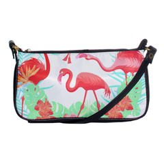 Flower Flamingo T- Shirt Floral Birds Flower Flamingo T- Shirt Shoulder Clutch Bag by EnriqueJohnson