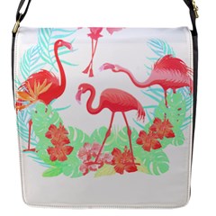 Flower Flamingo T- Shirt Floral Birds Flower Flamingo T- Shirt Flap Closure Messenger Bag (s) by EnriqueJohnson