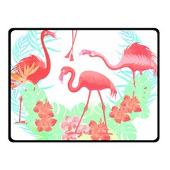 Flower Flamingo T- Shirt Floral Birds Flower Flamingo T- Shirt Two Sides Fleece Blanket (small) by EnriqueJohnson