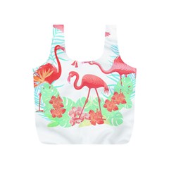 Flower Flamingo T- Shirt Floral Birds Flower Flamingo T- Shirt Full Print Recycle Bag (s) by EnriqueJohnson