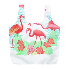 Flower Flamingo T- Shirt Floral Birds Flower Flamingo T- Shirt Full Print Recycle Bag (l) by EnriqueJohnson