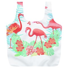 Flower Flamingo T- Shirt Floral Birds Flower Flamingo T- Shirt Full Print Recycle Bag (xl) by EnriqueJohnson