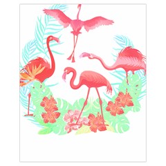 Flower Flamingo T- Shirt Floral Birds Flower Flamingo T- Shirt Drawstring Bag (small) by EnriqueJohnson